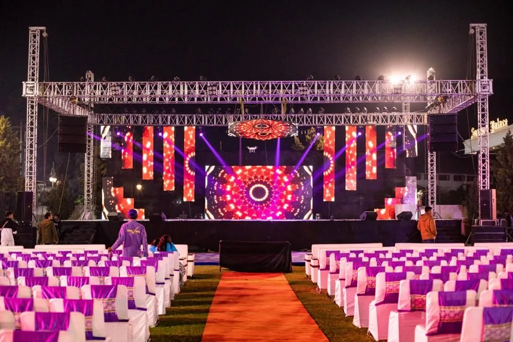 An LED and neon stage at a Nigal Nightlife event